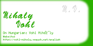 mihaly vohl business card